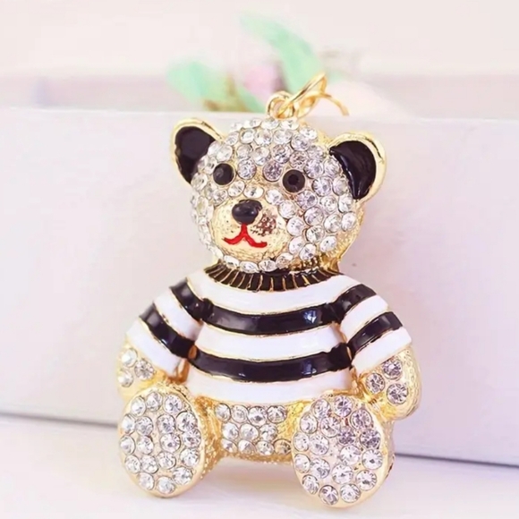 Rhinestone Bear Charm or Keychain - Picture 2 of 5